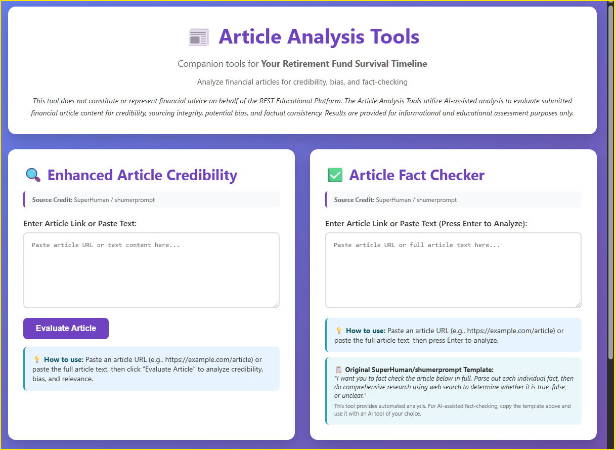 Article Analysis Tools