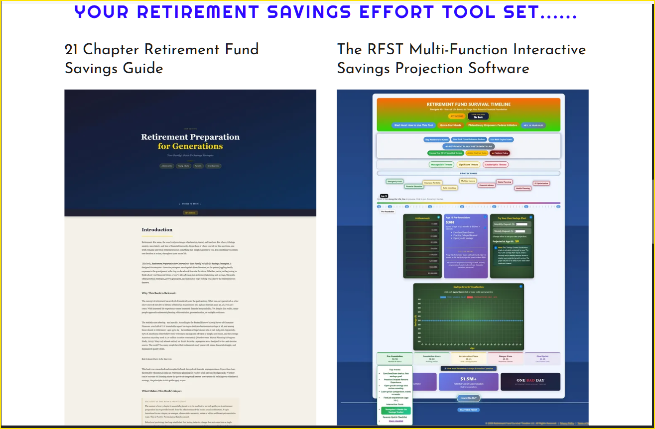 21 Chapter Retirement Fund Savings Guide and RFST Multi-Function Interactive Savings Projection Software